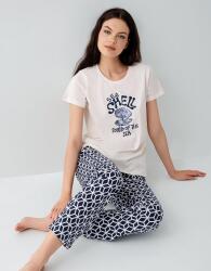 Anne baba çocuk uyumlu aile pijama takımı. %100 pamuk kumaş, yazlık rahat kesim ve modern deniz temalı tasarım - 10