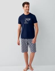 Anne baba çocuk uyumlu aile pijama takımı. %100 pamuk kumaş, yazlık rahat kesim ve modern deniz temalı tasarım - 6