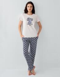 Anne baba çocuk uyumlu aile pijama takımı. %100 pamuk kumaş, yazlık rahat kesim ve modern deniz temalı tasarım - 11