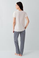 Anne baba çocuk uyumlu aile pijama takımı. %100 pamuk kumaş, yazlık rahat kesim ve modern deniz temalı tasarım - 12