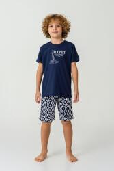 Anne baba çocuk uyumlu aile pijama takımı. %100 pamuk kumaş, yazlık rahat kesim ve modern deniz temalı tasarım (1)