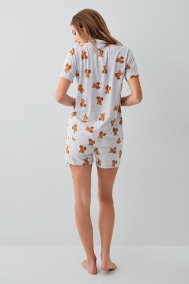 Anne Kız Ayıcık Desenli Pijama Takımı – Anne ve Çocuk Pijamaları Ayrı Ayrı Satılır - 8
