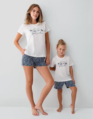 Anne Kız & Baba Oğul T-shirt Şort - Ürünler Ayrı Ayrı Satılır, Kombin İçin Ayrı Ayrı Sırayla Sepete Eklenmelidir-%100 Pamuk - 1