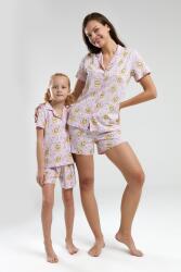 ANNE KIZ ÇOCUK ŞORT TAKIM %100 Pamuk / %100 Cotton Pembe