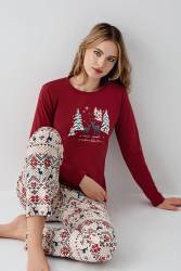 Anne Kız Geyik Temalı Pijama Kombin, Kadın ve Çocuk Pijamalar Ayrı Ayrı Fiyatlandırılır - Thumbnail