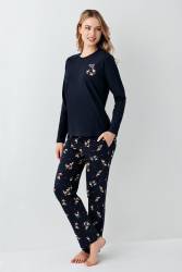 Anne Kız Geyikli Pijama Kombin, Kadın ve Çocuk Pijamalar Ayrı Ayrı Fiyatlandırılır - Thumbnail