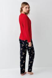 Anne Kız Geyikli Pijama Kombin, Kadın ve Çocuk Pijamalar Ayrı Ayrı Fiyatlandırılır - 15