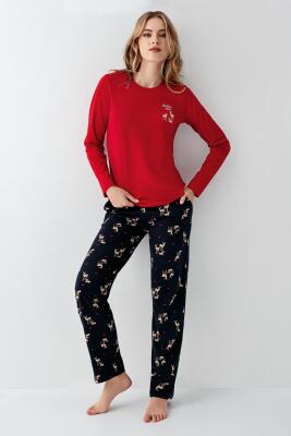 Anne Kız Geyikli Pijama Kombin, Kadın ve Çocuk Pijamalar Ayrı Ayrı Fiyatlandırılır - 13