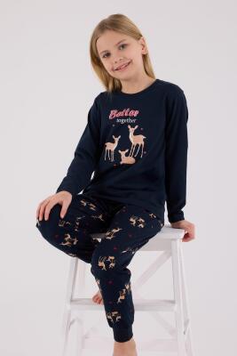 Anne Kız Geyikli Pijama Kombin, Kadın ve Çocuk Pijamalar Ayrı Ayrı Fiyatlandırılır - 3