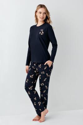 Anne Kız Geyikli Pijama Kombin, Kadın ve Çocuk Pijamalar Ayrı Ayrı Fiyatlandırılır - 4
