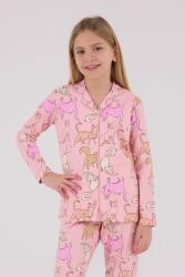 Anne Kız Gömlek Pijama Kombini, Kedili Pijama, Anne ve Çocuk Pijamalar Ayrı Ayrı Fiyatlandırılır - 4