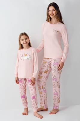 Rolypoly - Anne Kız Kedili Pijama Kombini, Anne ve Çocuk Pijamalar Ayrı Ayrı Fiyatlandırılır