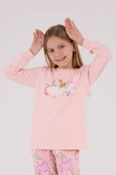 Anne Kız Kedili Pijama Kombini, Anne ve Çocuk Pijamalar Ayrı Ayrı Fiyatlandırılır - Thumbnail