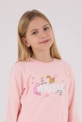 Anne Kız Kedili Pijama Kombini, Anne ve Çocuk Pijamalar Ayrı Ayrı Fiyatlandırılır - Thumbnail