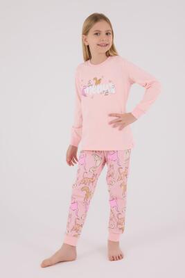 Anne Kız Kedili Pijama Kombini, Anne ve Çocuk Pijamalar Ayrı Ayrı Fiyatlandırılır - 3