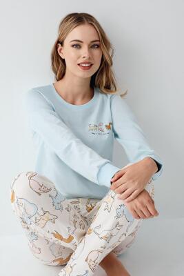 Anne Kız Kedili Pijama Kombini, Anne ve Çocuk Pijamalar Ayrı Ayrı Fiyatlandırılır - 10