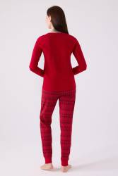 Anne Kız Kırmızı Pijama Takım, Kombin Yapmak İçin tek tek sepete eklenmelidir - Thumbnail