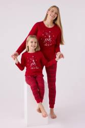 Anne Kız Kırmızı Pijama Takım, Kombin Yapmak İçin tek tek sepete eklenmelidir