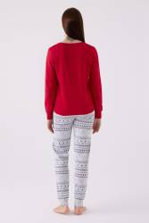 Anne Kız Kırmızı Pijama Takım, Kombin Yapmak İçin tek tek sepete eklenmelidir - Thumbnail