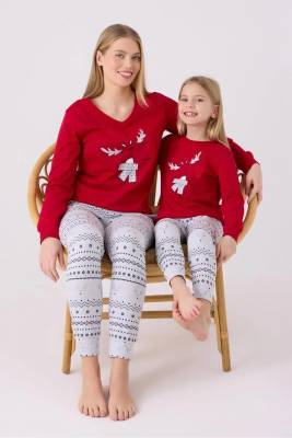 Arnetta - Anne Kız Kırmızı Pijama Takım, Kombin Yapmak İçin tek tek sepete eklenmelidir