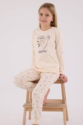 Arnetta - Anne Kız Krem Pijama Kombin, Kadın ve Çocuk Pijamalar Ayrı Ayrı Fiyatlandırılır (1)