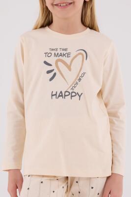 Anne Kız Krem Pijama Kombin, Kadın ve Çocuk Pijamalar Ayrı Ayrı Fiyatlandırılır - 5