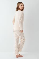 Anne Kız Krem Pijama Kombin, Kadın ve Çocuk Pijamalar Ayrı Ayrı Fiyatlandırılır - 10