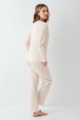 Anne Kız Krem Pijama Kombin, Kadın ve Çocuk Pijamalar Ayrı Ayrı Fiyatlandırılır - 10