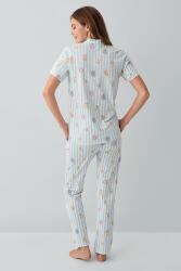 Anne Kız Pijama (Ayrı Ayrı Satılır) Takımı %100 Pamuk –  Gömlek Yaka Kısa Kollu Kombin - 8