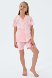 Anne Kız Pijama (Ayrı Ayrı Satılır) Takımı %100 Pamuk – Kısa Kollu Çiçekli Aile Kombini - 8