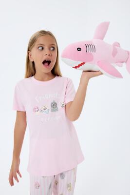 Anne Kız Pijama (Ayrı Ayrı Satılır) Takımı %100 Pamuk –  Kısa Kollu Kombin - 4