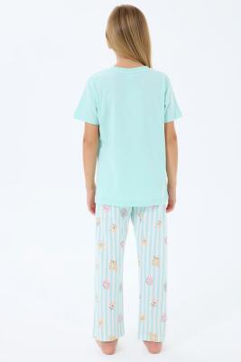 Anne Kız Pijama (Ayrı Ayrı Satılır) Takımı %100 Pamuk –  Kısa Kollu Kombin - 11