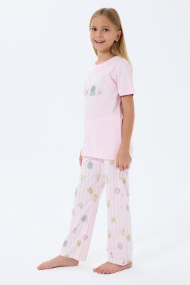 Anne Kız Pijama (Ayrı Ayrı Satılır) Takımı %100 Pamuk –  Kısa Kollu Kombin - 2
