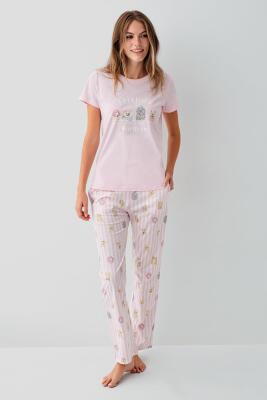 Anne Kız Pijama (Ayrı Ayrı Satılır) Takımı %100 Pamuk –  Kısa Kollu Kombin - 6