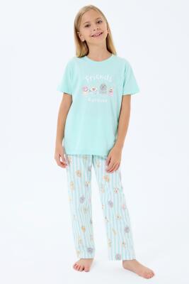 Anne Kız Pijama (Ayrı Ayrı Satılır) Takımı %100 Pamuk –  Kısa Kollu Kombin - 9