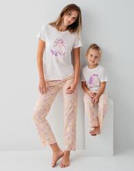 Anne Kız Pijama (Ayrı Ayrı Satılır) Takımı %100 Pamuk –  Tropikal Desenli Kısa Kollu Kombin - 9