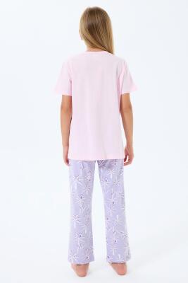 Anne Kız Pijama (Ayrı Ayrı Satılır) Takımı %100 Pamuk –  Tropikal Desenli Kısa Kollu Kombin - 4