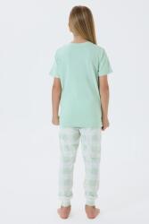 Anne Kız Pijama Takımı Kombin – Kadın ve Çocuk Pijamaları Ayrı Ayrı Satılır | %100 Pamuk Yeşil Desenli  - 4