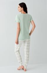 Anne Kız Pijama Takımı Kombin – Kadın ve Çocuk Pijamaları Ayrı Ayrı Satılır | %100 Pamuk Yeşil Desenli  - 6