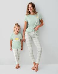 Anne Kız Pijama Takımı Kombin – Kadın ve Çocuk Pijamaları Ayrı Ayrı Satılır | %100 Pamuk Yeşil Desenli  - 1