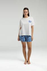 Anne Kız T-shirt ve Şort Kombin, Anne ve çocuk pijamalar ayrı ayrı fiyatlandırılır - Thumbnail