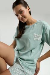 Anne Kız T-shirt ve Şort Kombin, Anne ve çocuk pijamalar ayrı ayrı fiyatlandırılır - Thumbnail