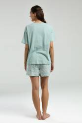 Anne Kız T-shirt ve Şort Kombin, Anne ve çocuk pijamalar ayrı ayrı fiyatlandırılır - Thumbnail