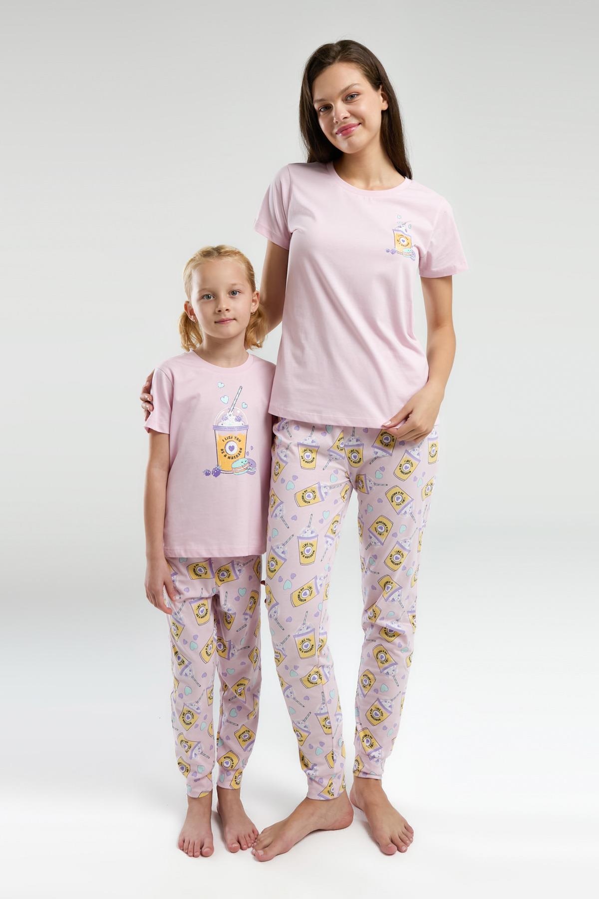 Anne Kız Yazlık Pijama Kombin, Anne ve çocuk pijamalar ayrı ayrı fiyatlandırılır