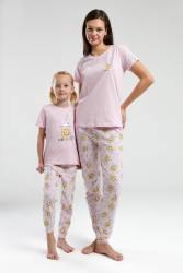 Anne Kız Yazlık Pijama Kombin, Anne ve çocuk pijamalar ayrı ayrı fiyatlandırılır - Thumbnail