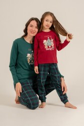 Anne Kız Yılbaşı Pijama Takım, Yetişkin ve Çocuk Pijamaları Ayrı Fiyatlardadır (1)