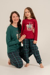 Anne Kız Yılbaşı Pijama Takım, Yetişkin ve Çocuk Pijamaları Ayrı Fiyatlardadır - 3