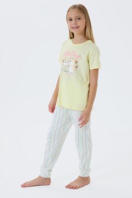 Anne ve Çocuk Pijamaları Ayrı Ayrı Satılır, %100 Pamuk Anne Kız Pijama Takımı Kombini  - 4