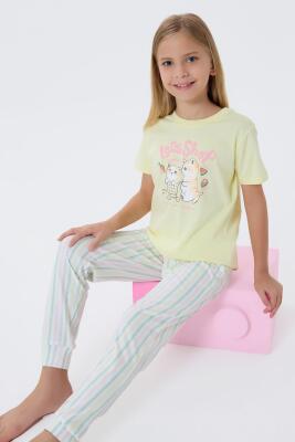 Anne ve Çocuk Pijamaları Ayrı Ayrı Satılır, %100 Pamuk Anne Kız Pijama Takımı Kombini  - 2