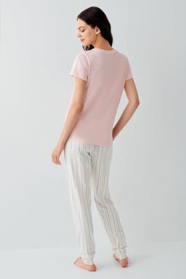 Anne ve Çocuk Pijamaları Ayrı Ayrı Satılır, %100 Pamuk Anne Kız Pijama Takımı Kombini  - 16